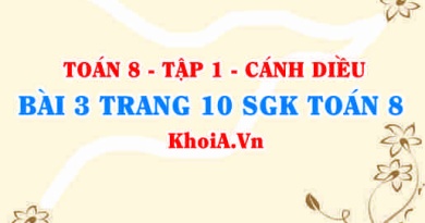 Bài 3 trang 10 SGK Toán 8 tập 1 Cánh Diều